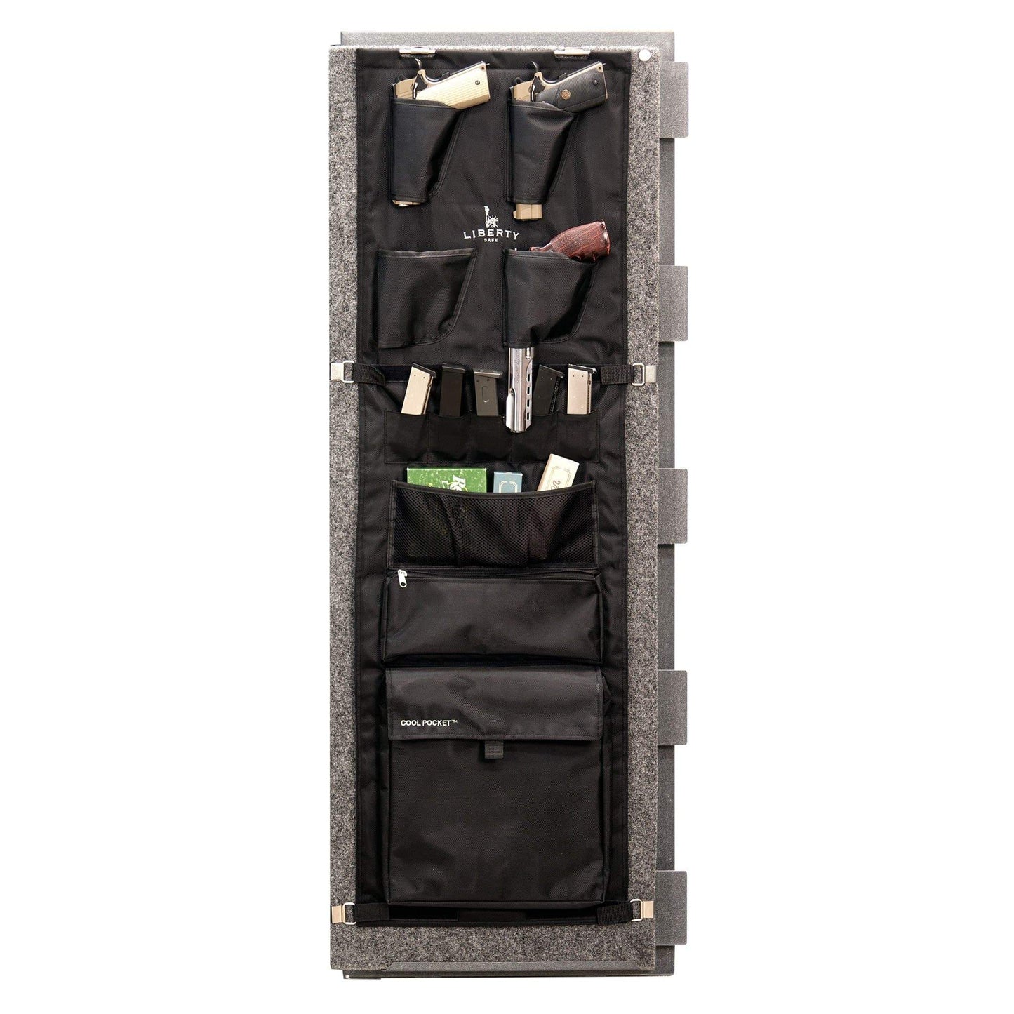 LIBERTY GUN SAFE DOOR PANEL ORGANIZER: 17-18 SIZE.