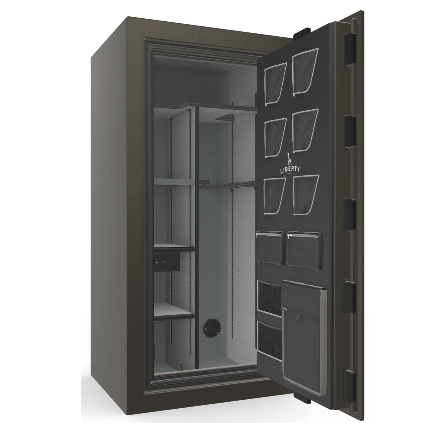 Liberty Safe Classic Plus 25 in Gray Marble, open door.