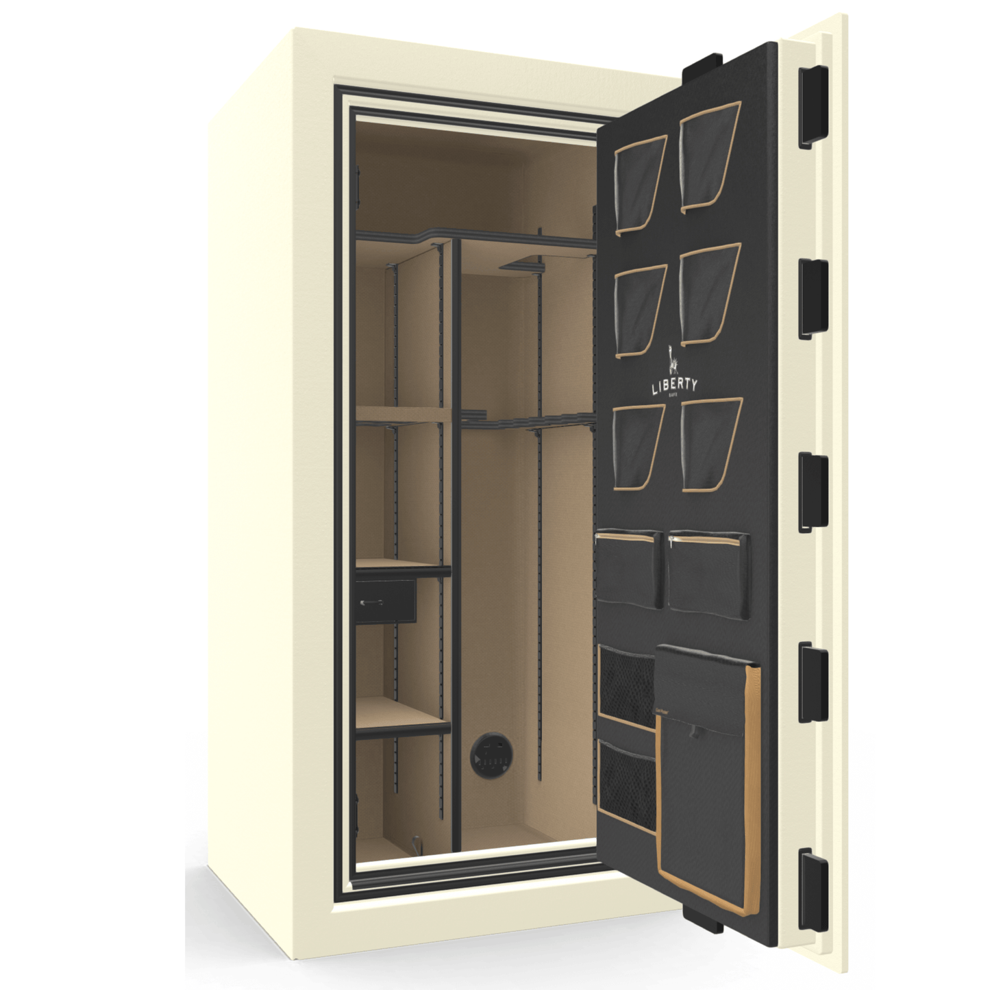 Liberty Safe Classic Plus 25 in White Marble, open door.