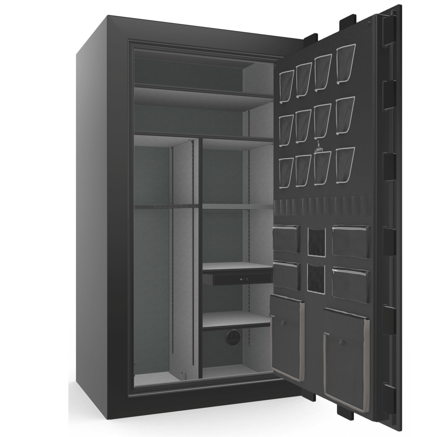 Liberty Safe Classic Plus 50 in Black Gloss, open door.