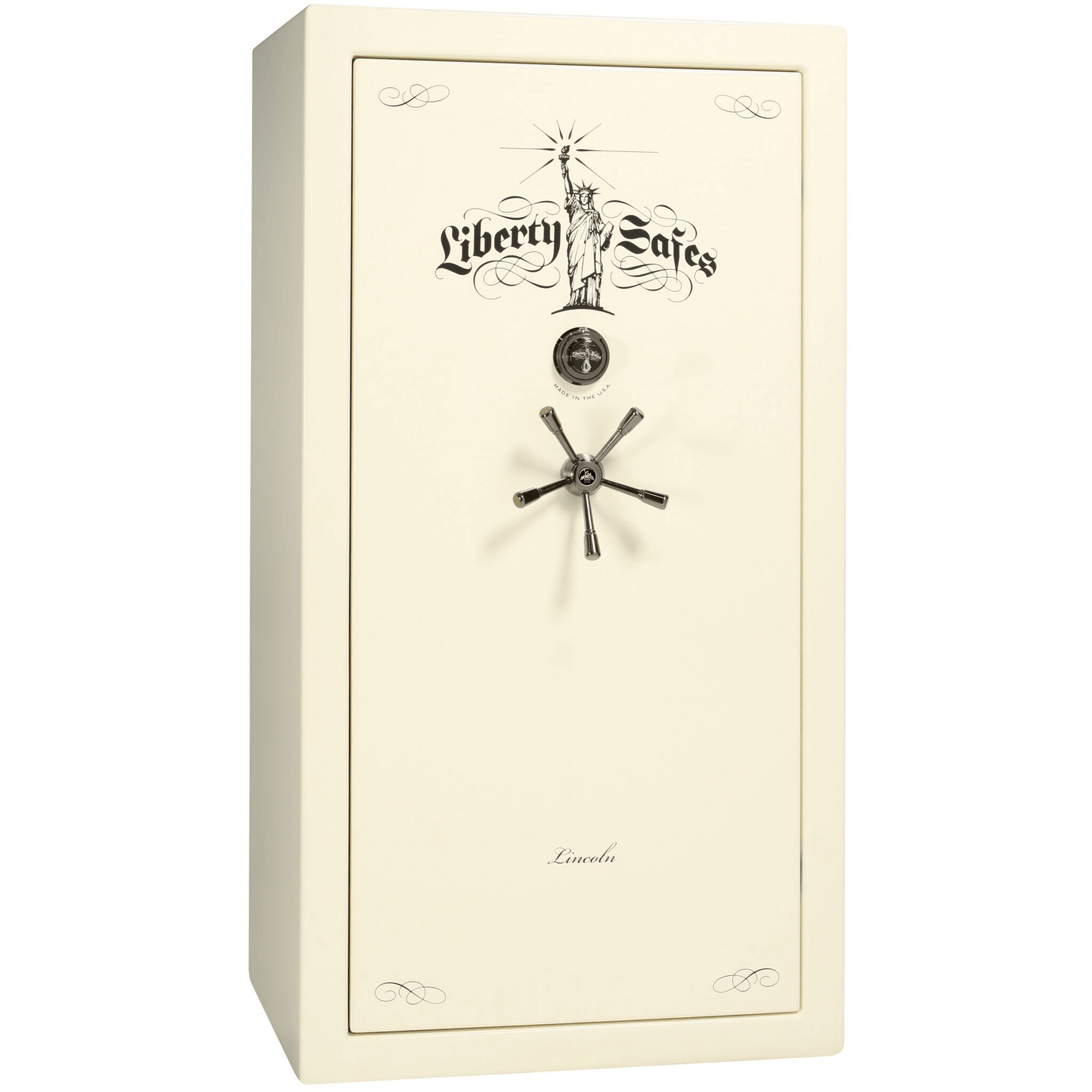 Liberty Lincoln 40 Safe in White Marble with Black Chrome Mechanical Lock.