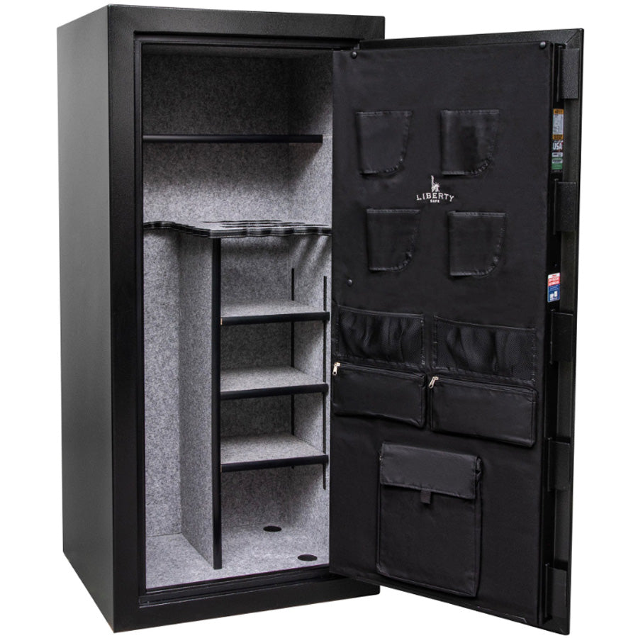 CENTURION 32 Safe in Textured Black with Chrome Electronic Lock with door panel.