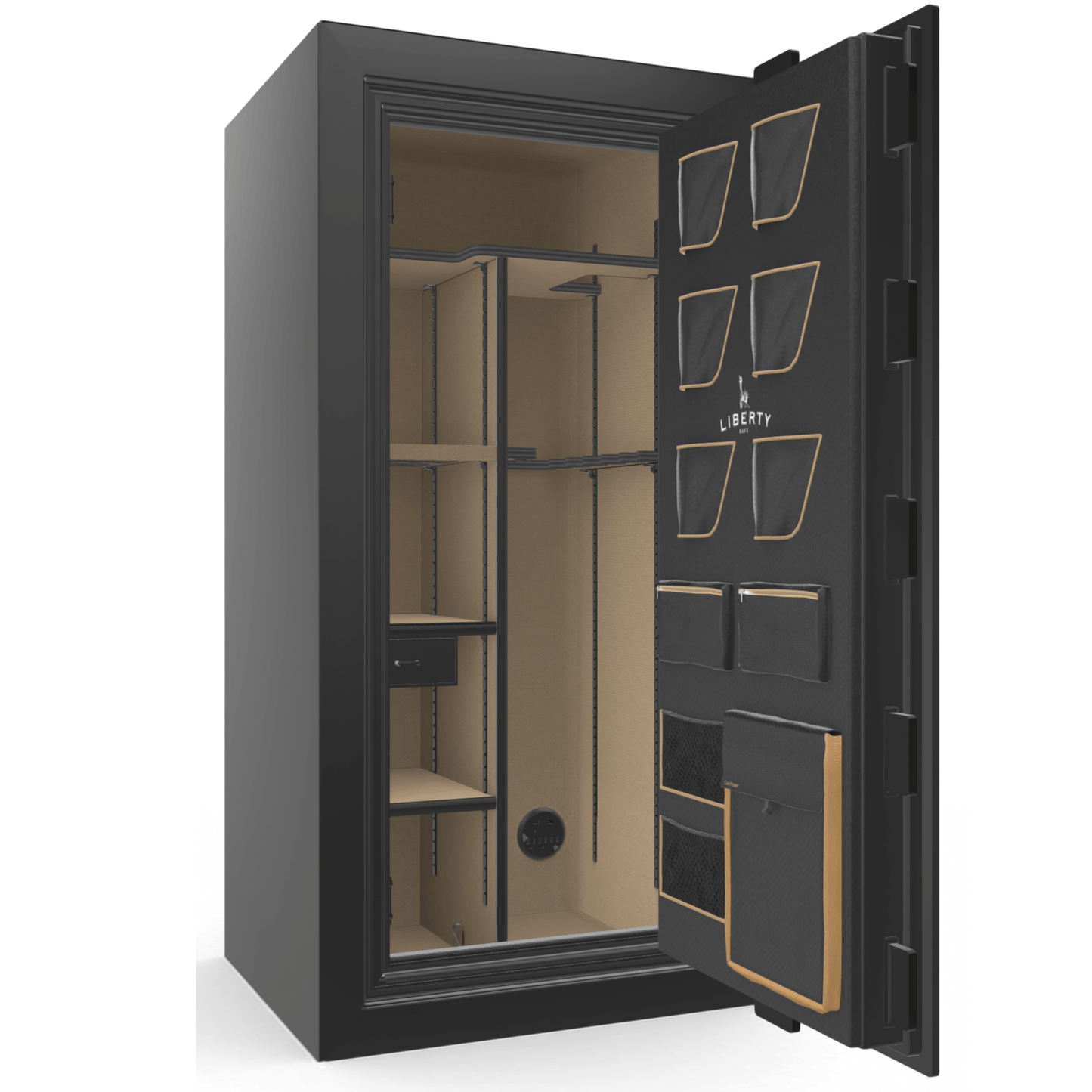 Liberty Safe Classic Plus 25 in Black Gloss, open door.