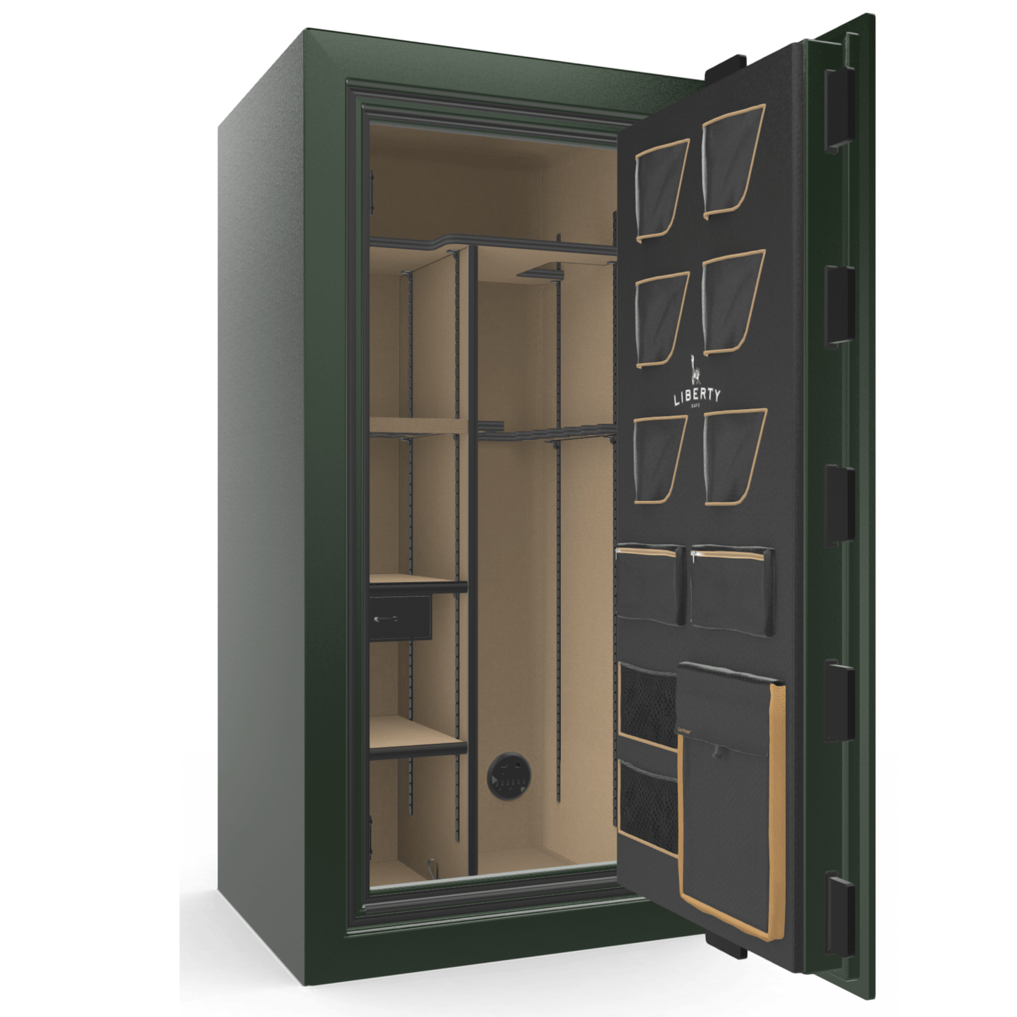 Liberty Safe Classic Plus 25 in Green Gloss, open door.