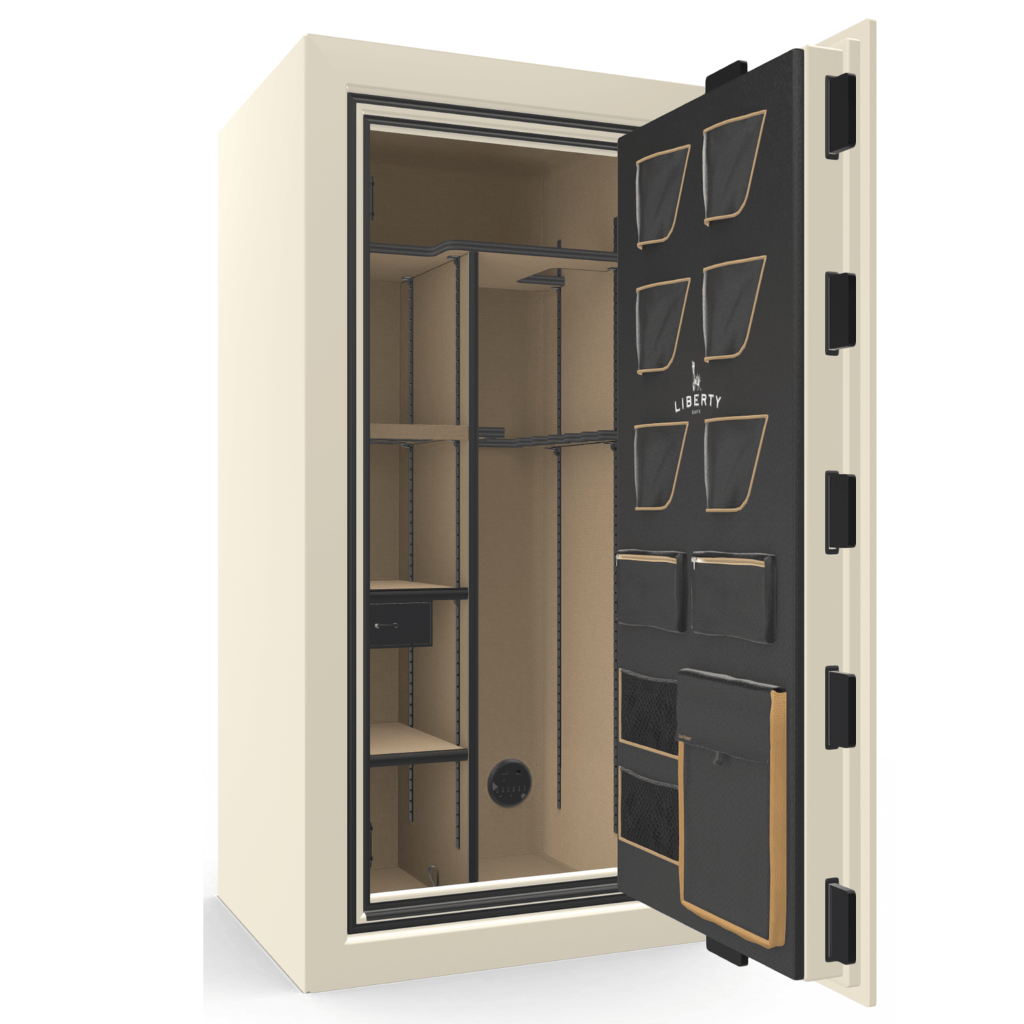 Liberty Safe Classic Plus 25 in White Gloss, open door.