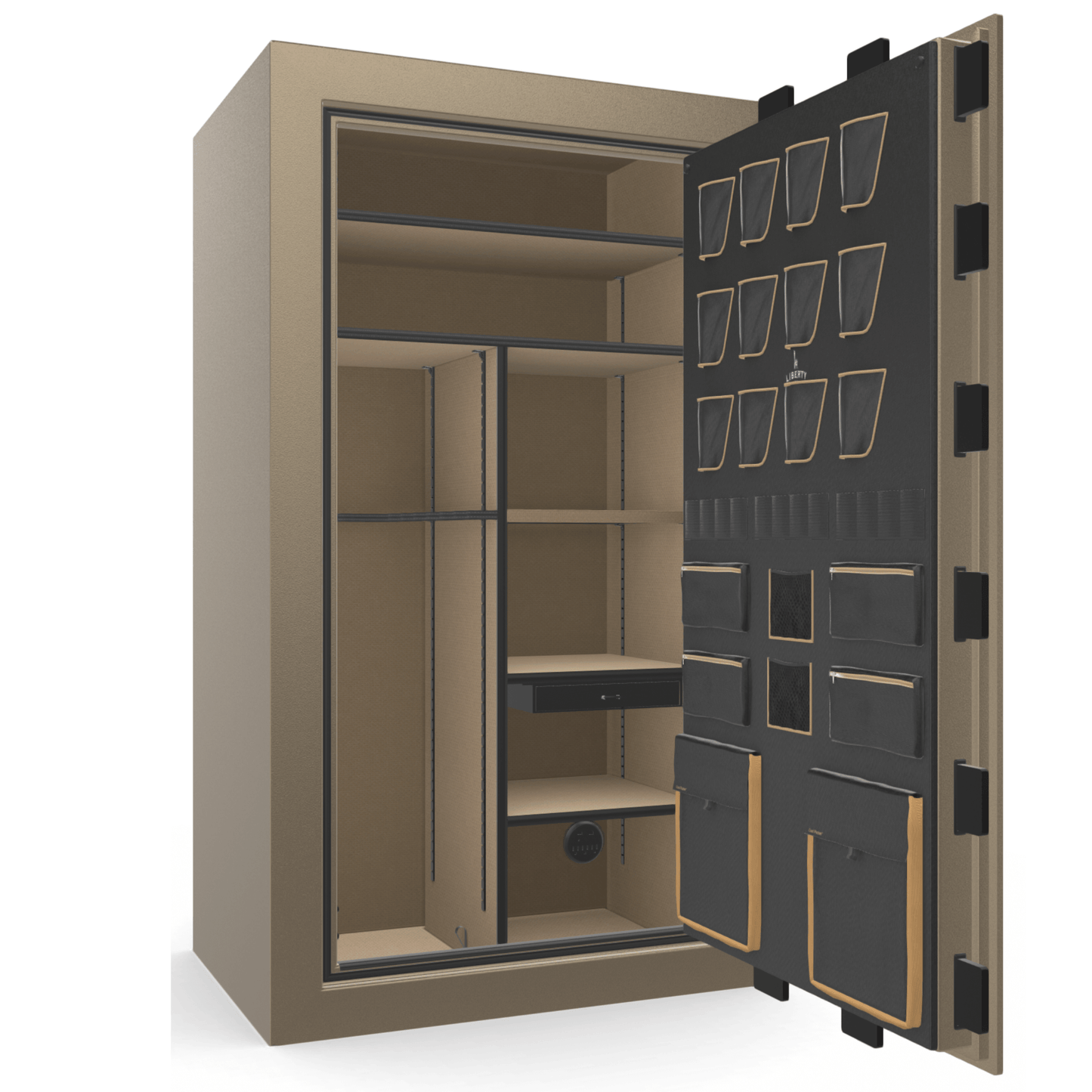 Liberty Safe Classic Plus 50 in Champagne Marble, open door.