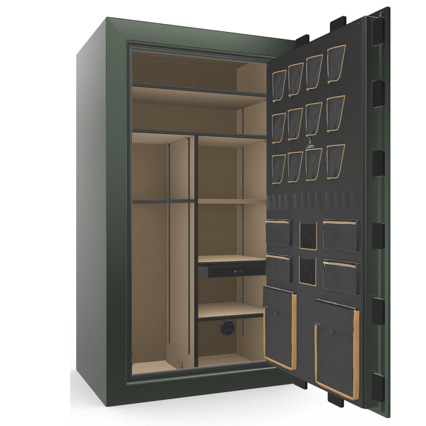 Liberty Safe Classic Plus 50 in Green Marble, open door.