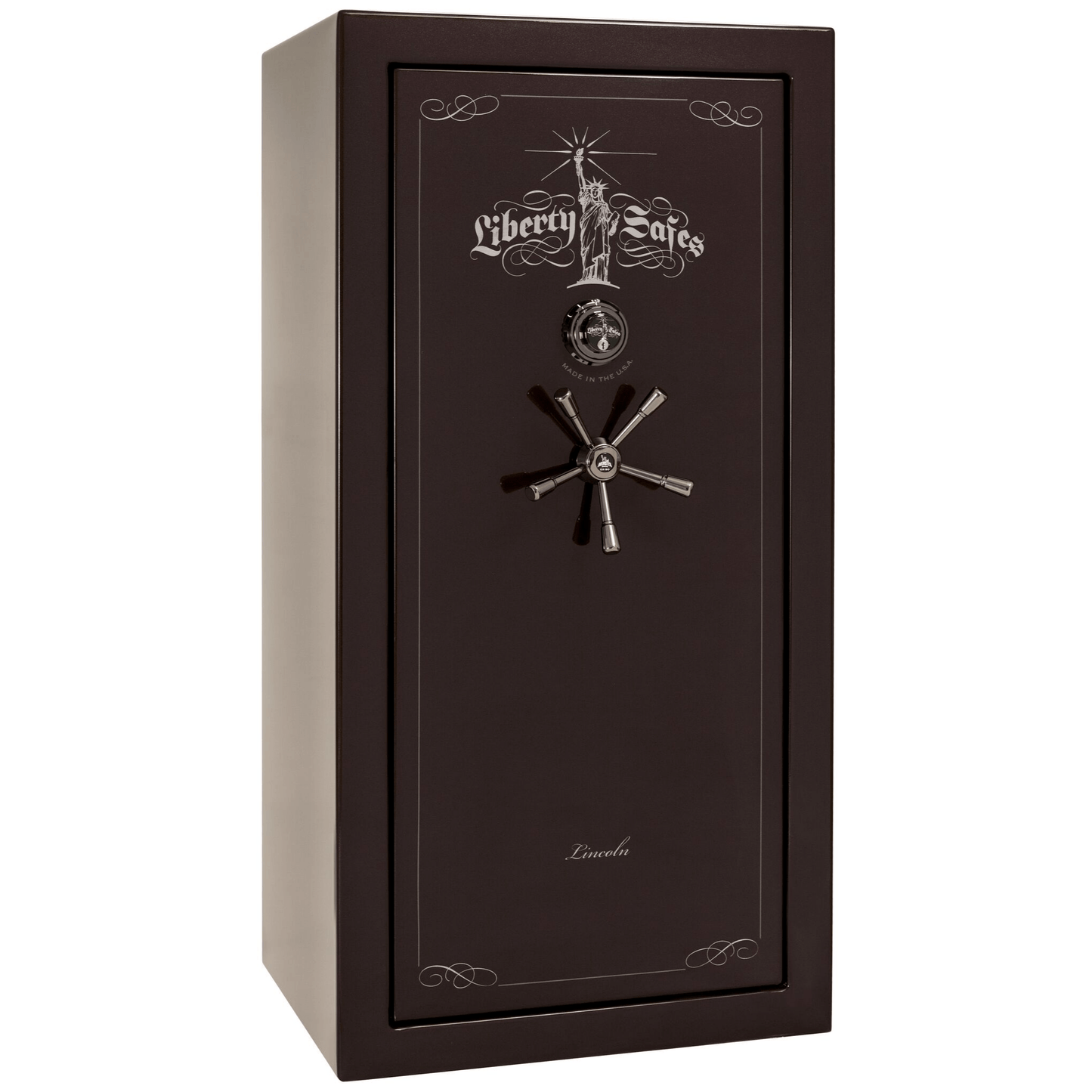 Liberty Lincoln 25 Safe in Black Cherry Gloss with Black Chrome Mechanical Lock.