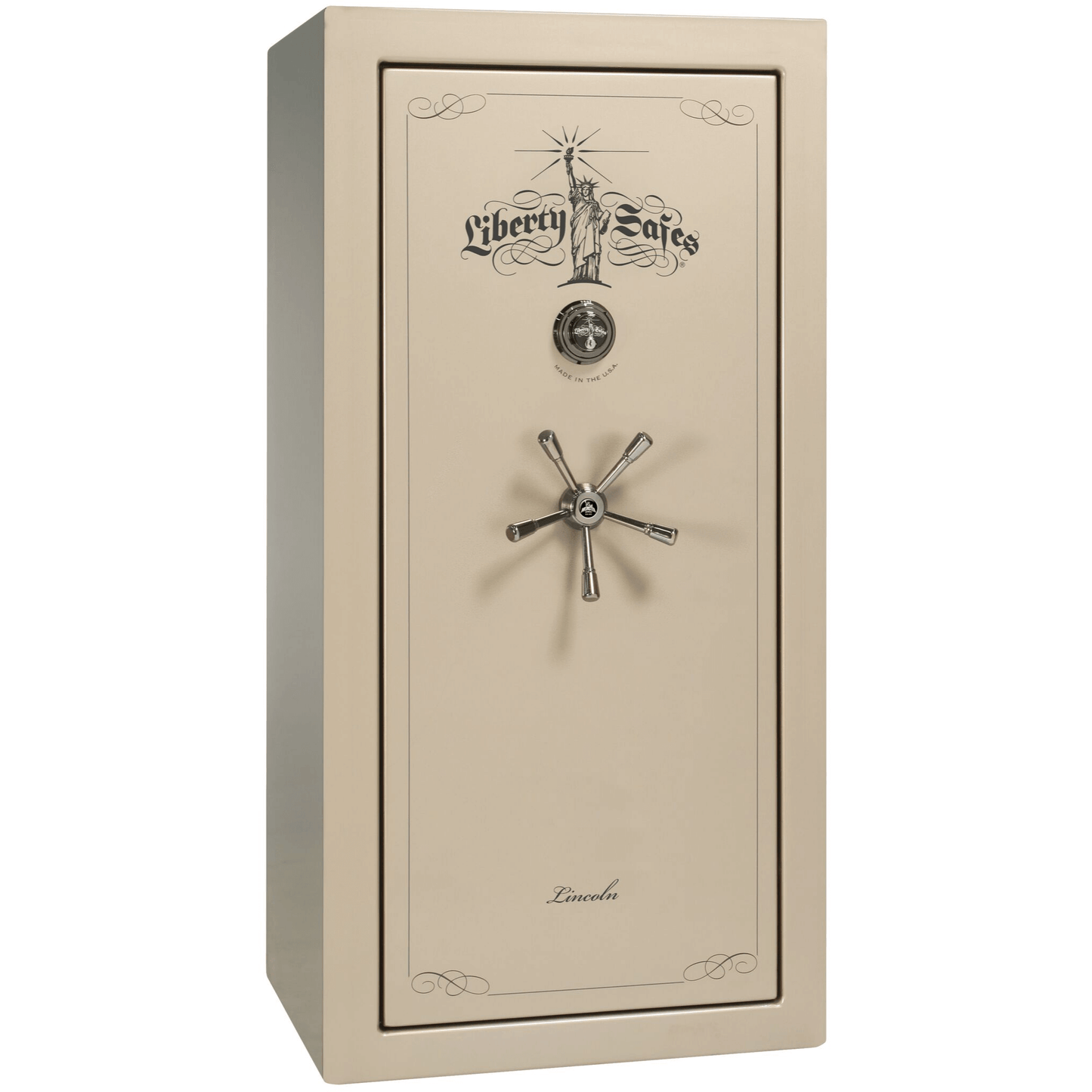 Liberty Lincoln 25 Safe in Champagne Gloss with Black Chrome Mechanical Lock.