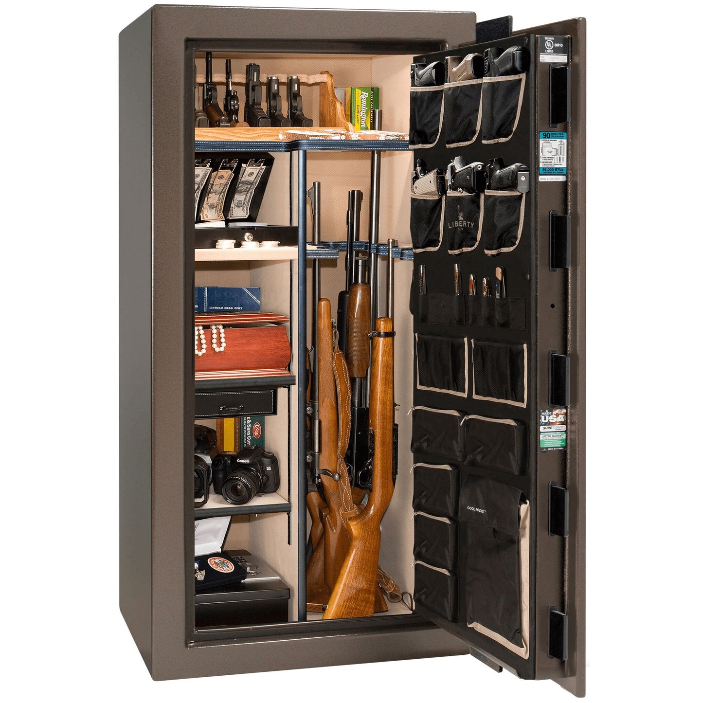 Liberty Lincoln 25 Safe in Bronze Gloss, open.