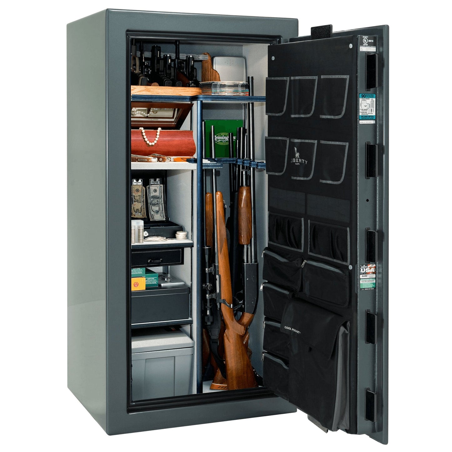 Liberty Lincoln 25 Safe in Forest Mist Gloss, open.