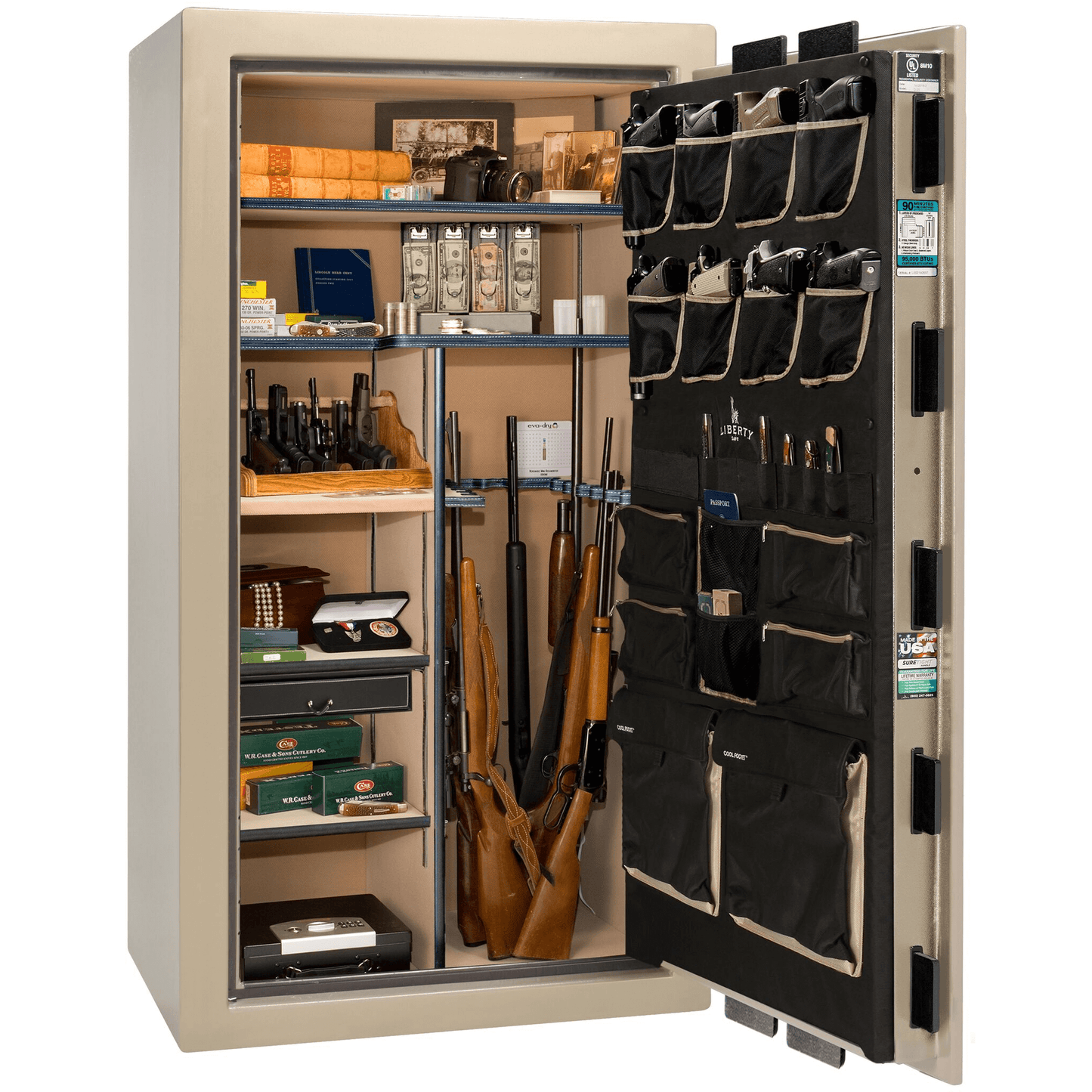 Liberty Lincoln 40 Safe in Champagne Gloss, open.