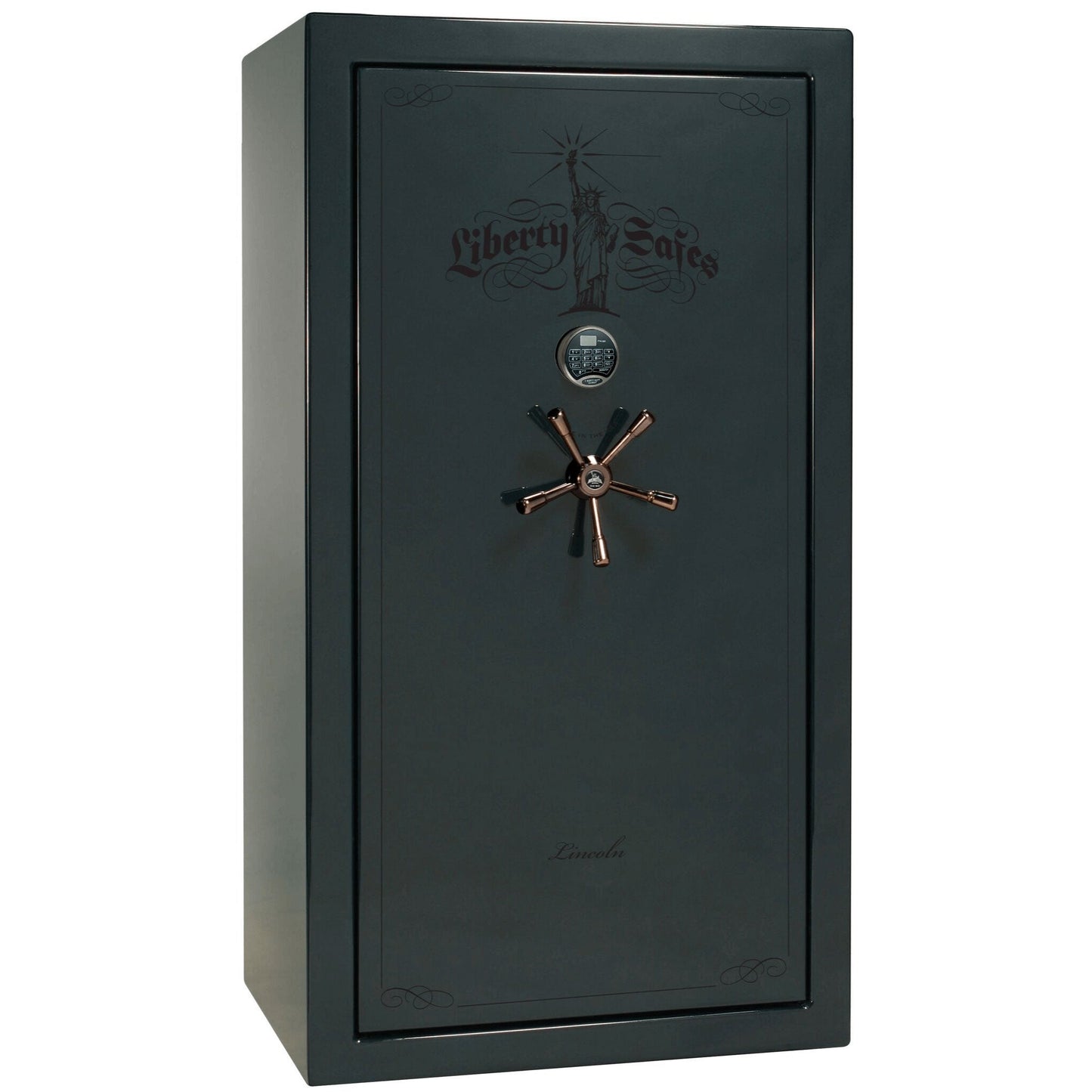 Liberty Lincoln 40 Safe in Green Gloss with Black Chrome Electronic Lock.