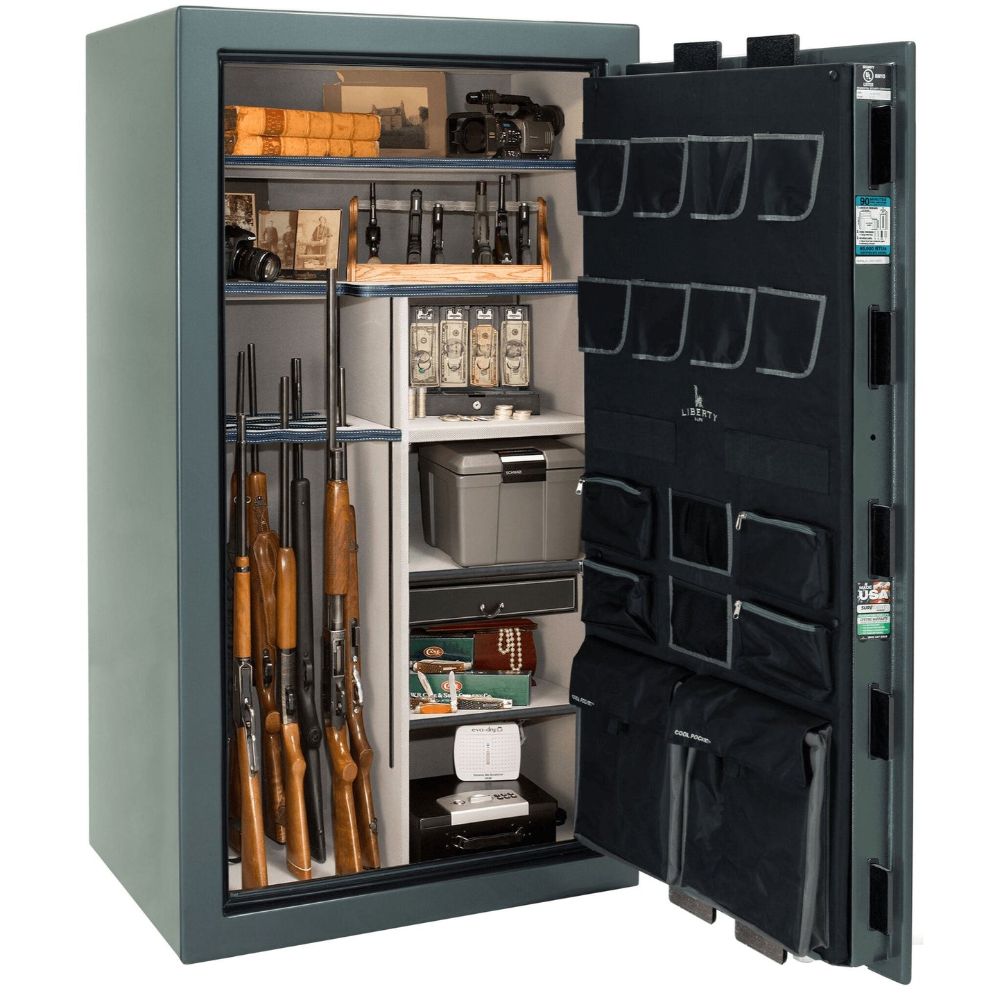 Liberty Lincoln 40 Safe in Forest Mist Gloss, open.