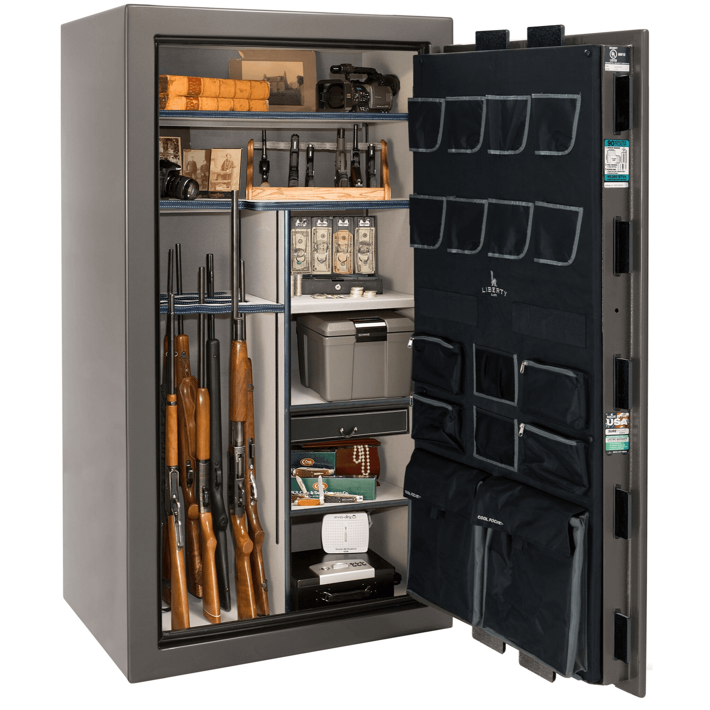 Liberty Lincoln 40 Safe in Gray Gloss, open.