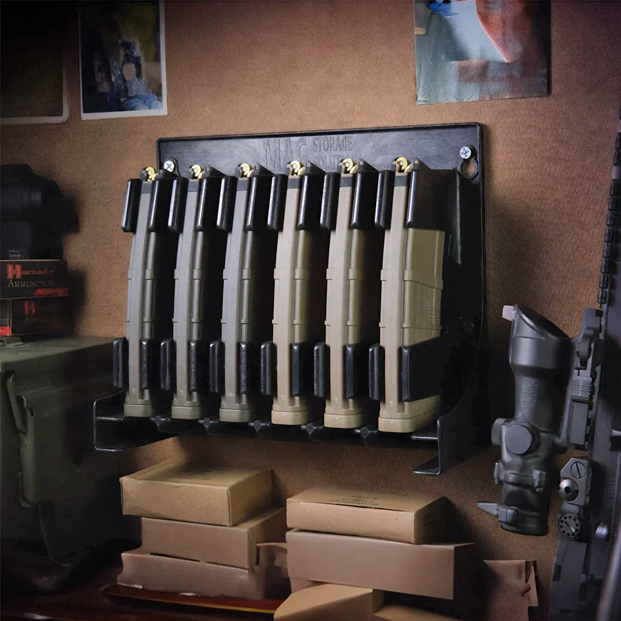 Liberty Safe AR-15 Magazine Holder in gun safe interior.