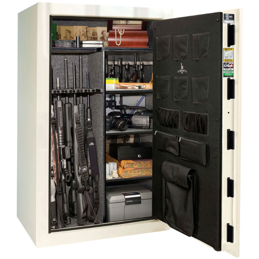 Liberty Safe USA 36 in White Gloss with Electronic Lock, Interior.