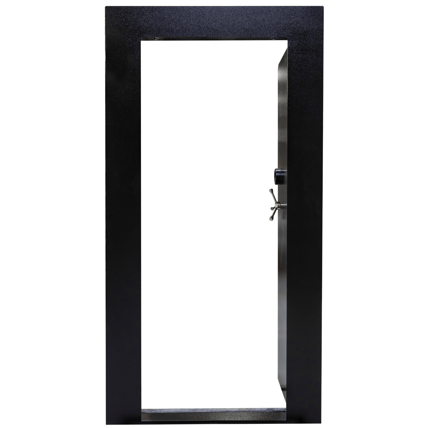 Blockade Vault Door Right-Inswing in Textured Black with Black Electronic Lock- Door Open