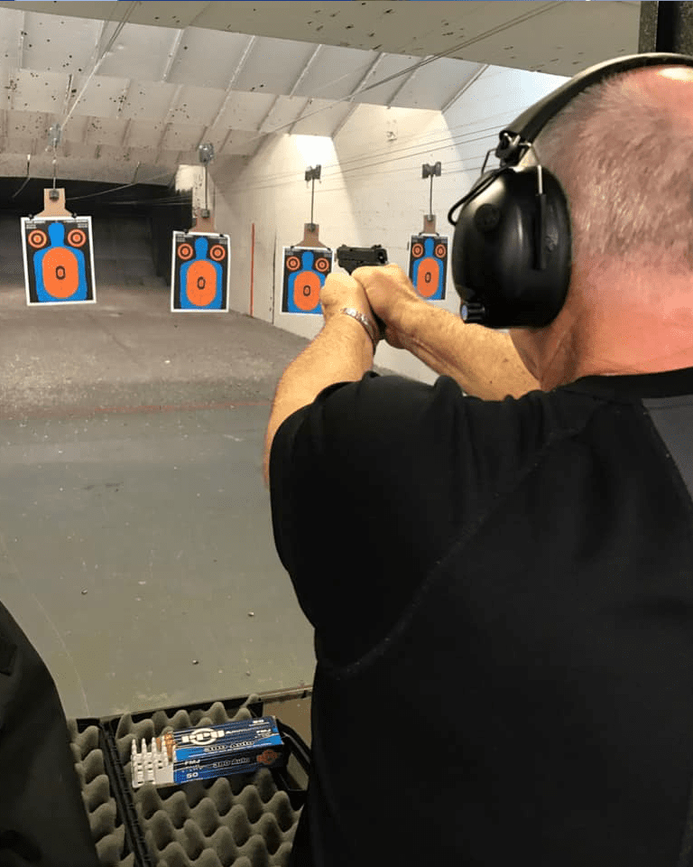 Target practice on the shooting range at Harry Beckwith Guns & Range, just south of Gainesville.