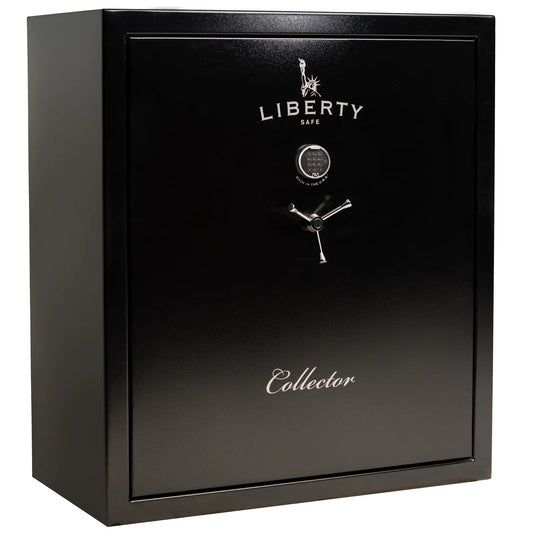 Liberty Collector gun safe in Textured Black with S&G Electronic Lock, exterior view.
