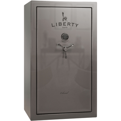 Liberty Colonial 30 Safe in Gray Gloss with Black Chrome Electronic Lock.