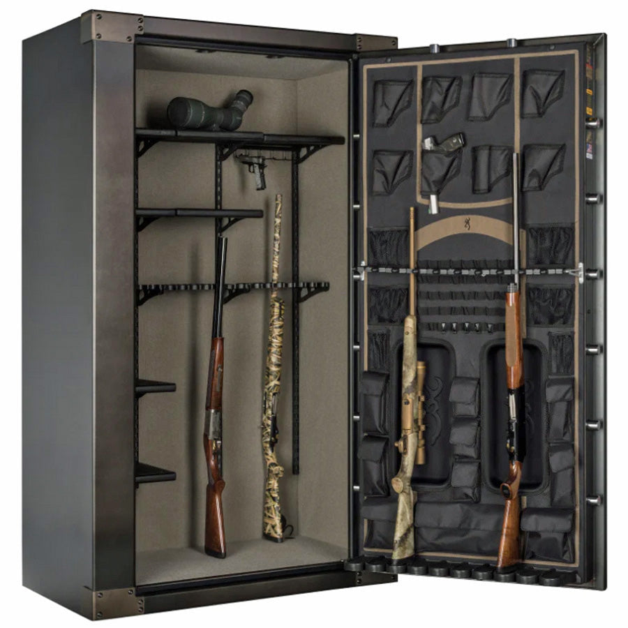 Browning 1878 Series-49T in weathered Metal Glaze finish, door open.