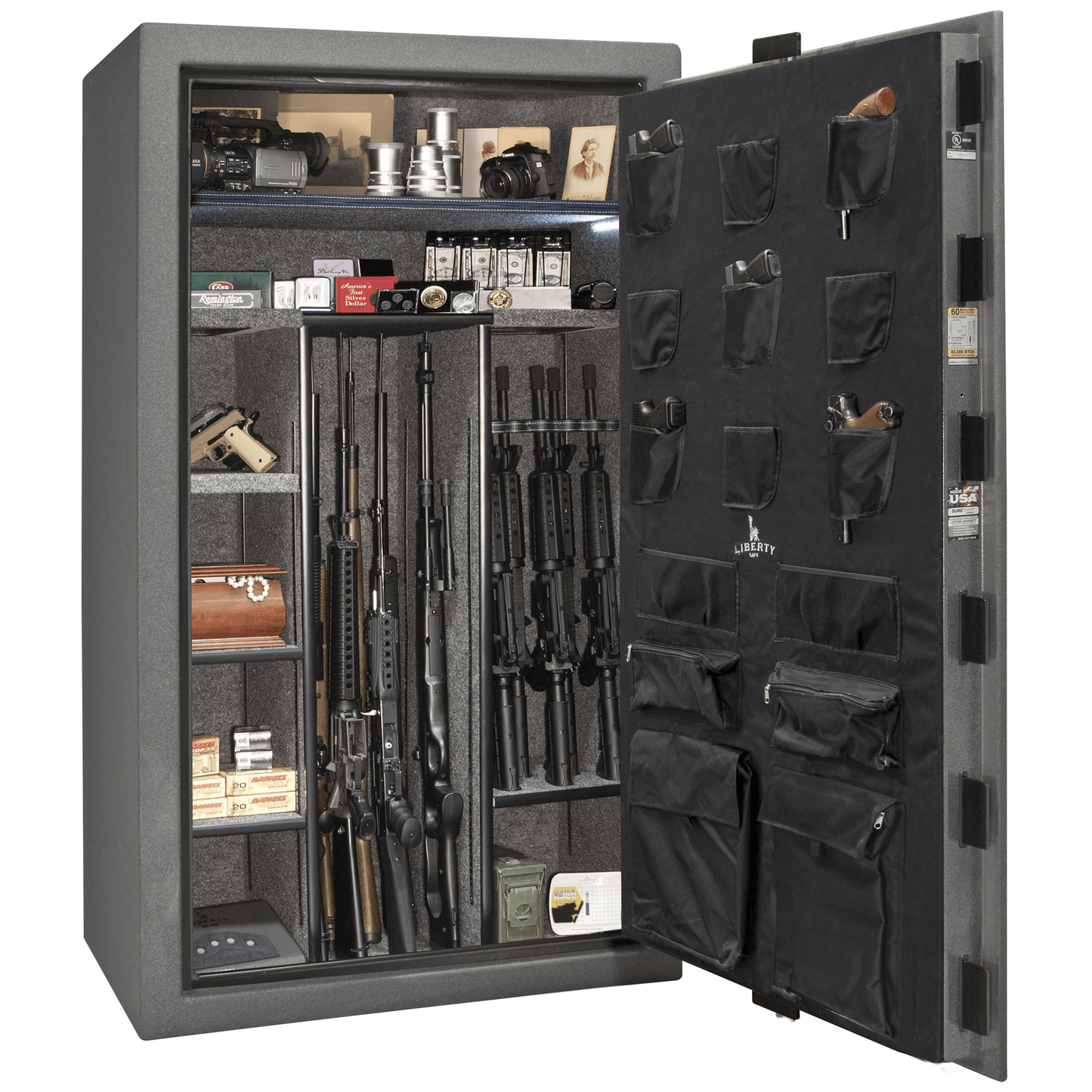 Liberty Colonial 50 Extreme Safe in Textured Granite, Open.