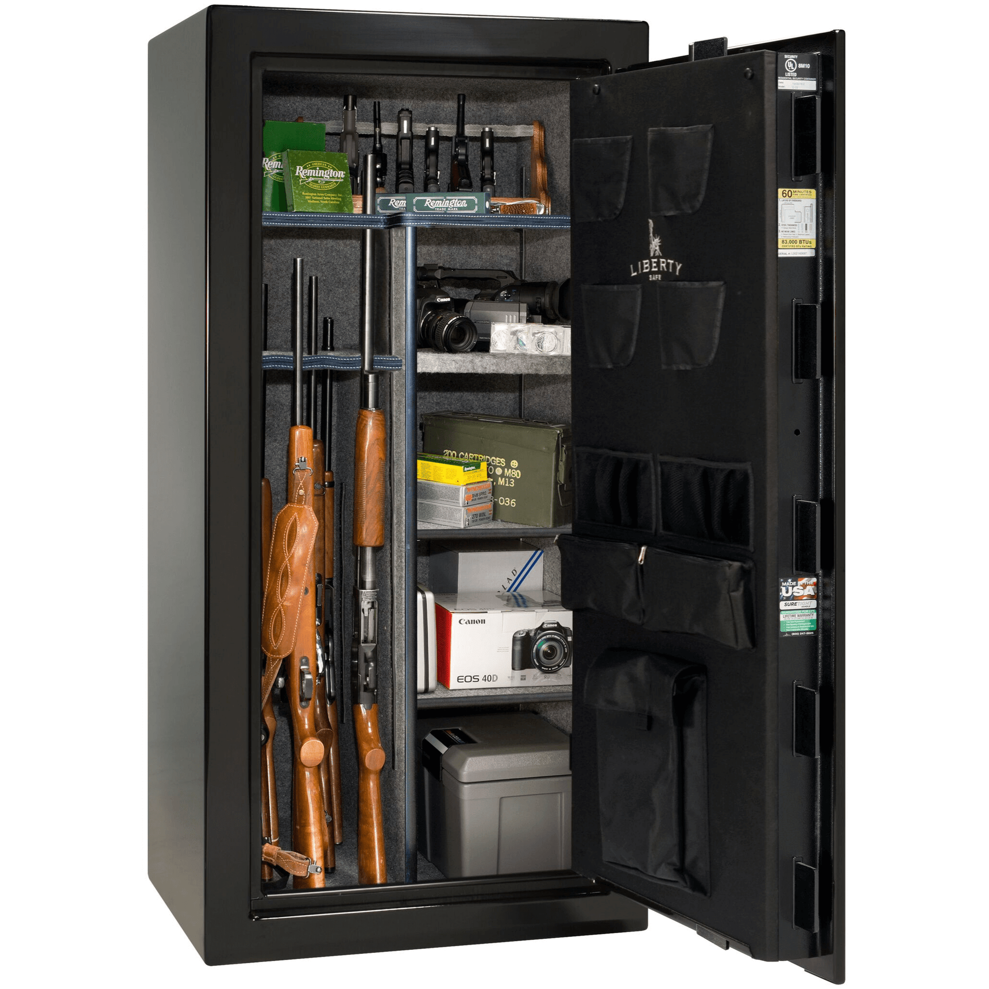 Liberty Colonial 23 Safe in Black Gloss, Open.