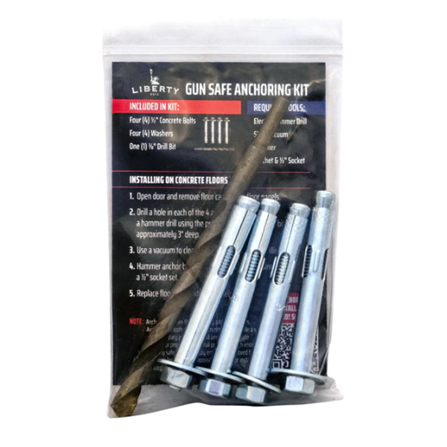 Gun Safe Anchoring Kit for Concrete with Drill Bit Included Package.