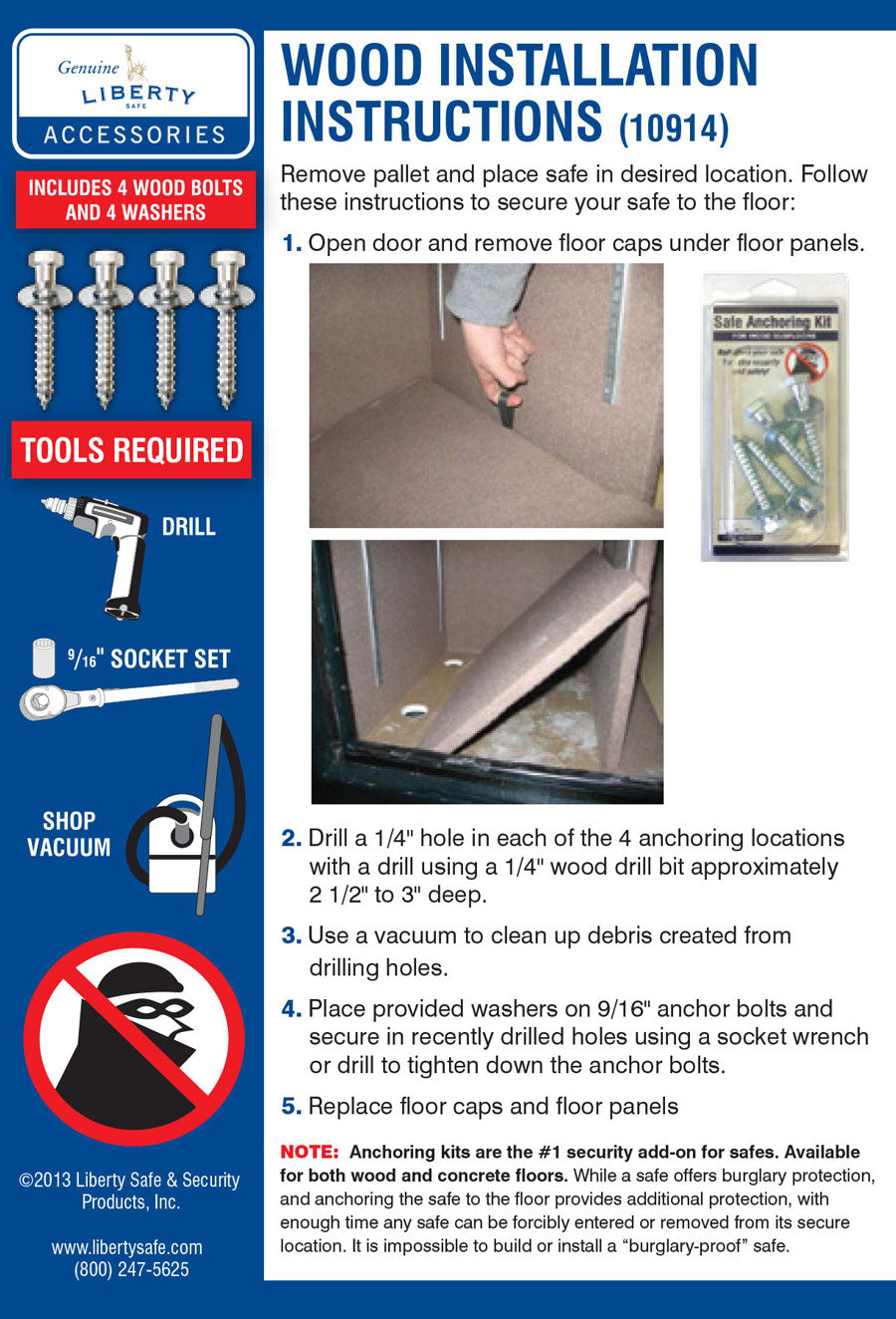 ANCHOR INSTRUCTIONS FOR WOOD.