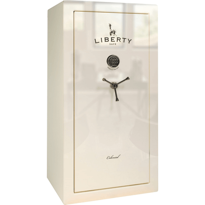 Liberty Colonial 23 Safe in White Gloss with Black Chrome Electronic Lock.