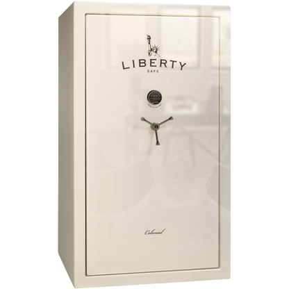 Liberty Colonial 50 Safe in White Gloss with Black Chrome Electronic Lock.