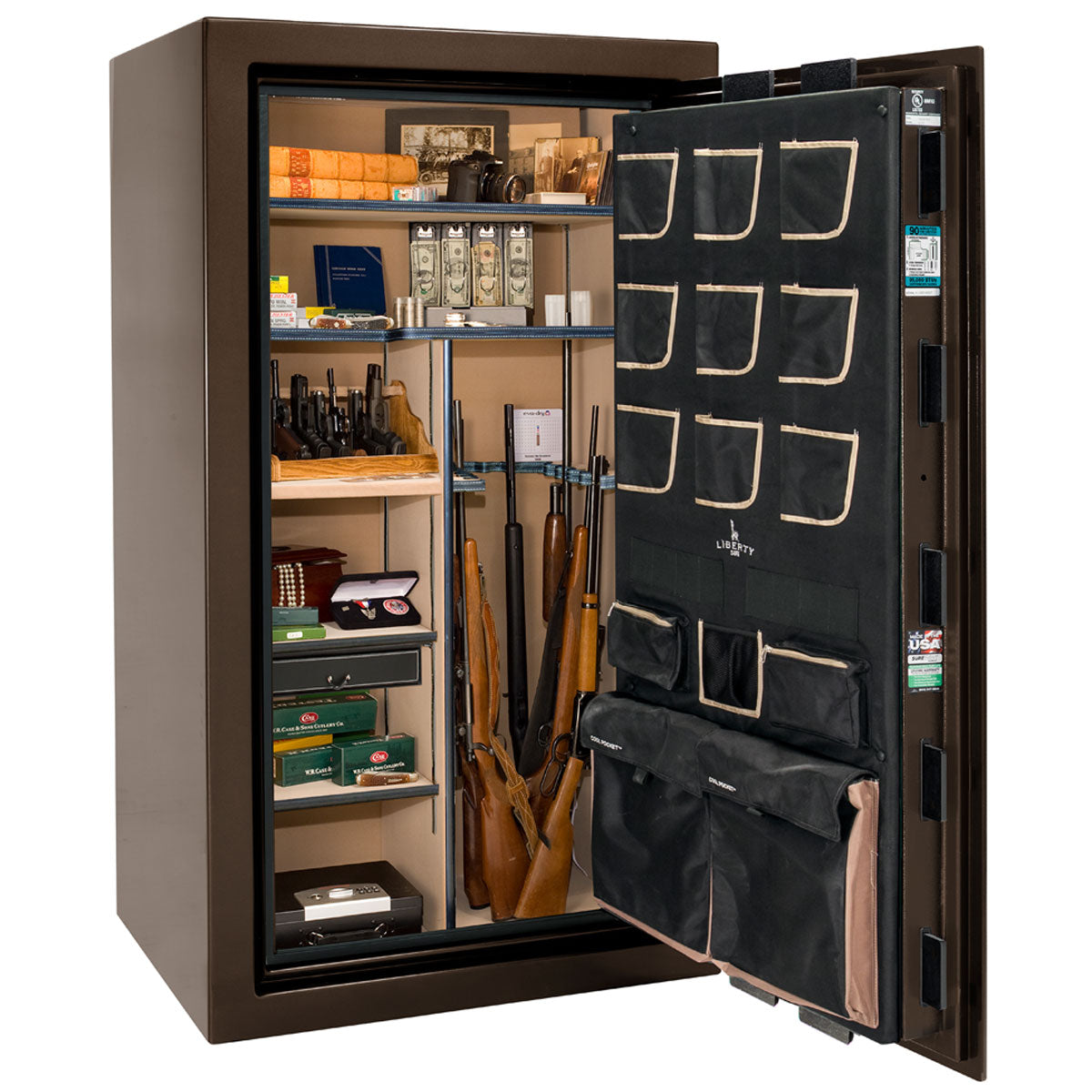 Liberty Safe Classic Plus 40 in Bronze Gloss, open door.
