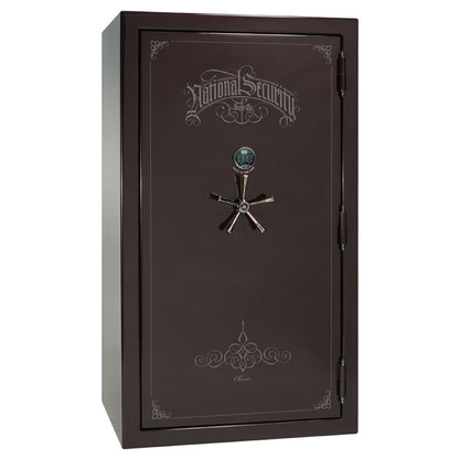 Liberty Safe Classic Plus 50 in Black Cherry Gloss with Black Chrome Electronic Lock, closed door.