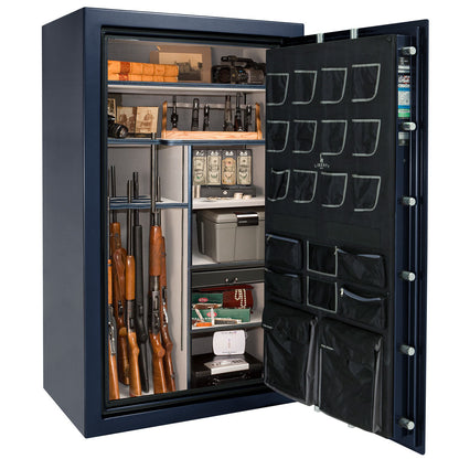 Liberty Safe Classic Plus 50 in Blue Gloss, open door.