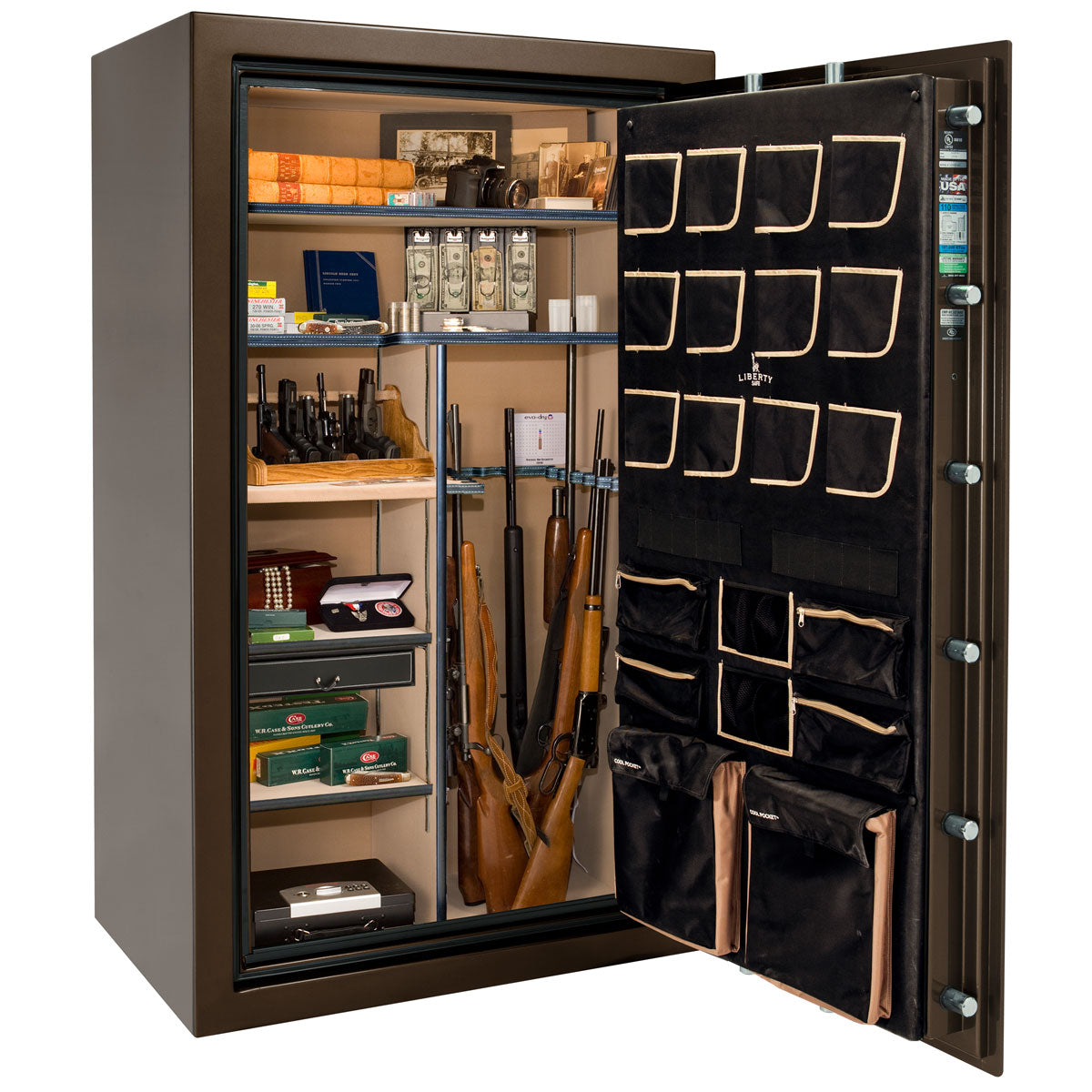Liberty Safe Classic Plus 50 in Bronze Gloss, open door.
