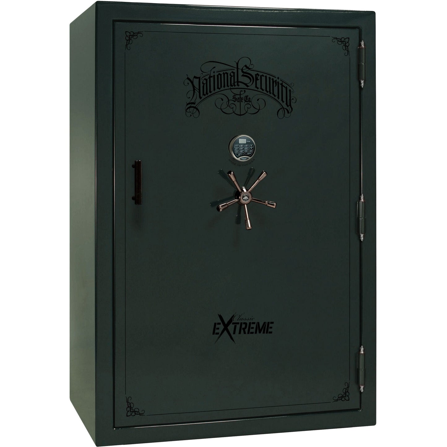 Liberty Classic Select Extreme Wide Body Safe in Green Gloss with Black Chrome Electronic Lock.