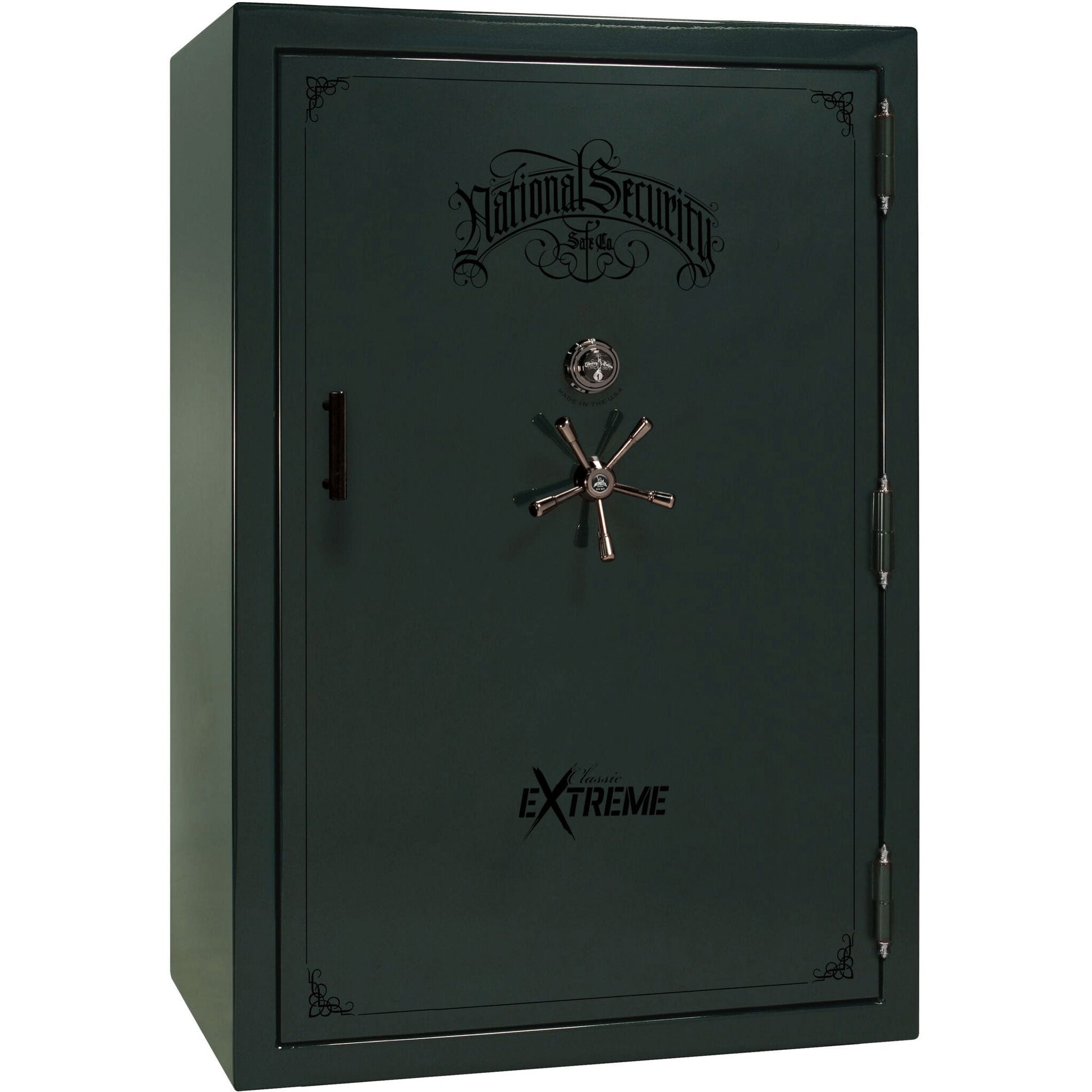 Liberty Classic Select Extreme Wide Body Safe in Green Gloss with Black Chrome Mechanical Lock.