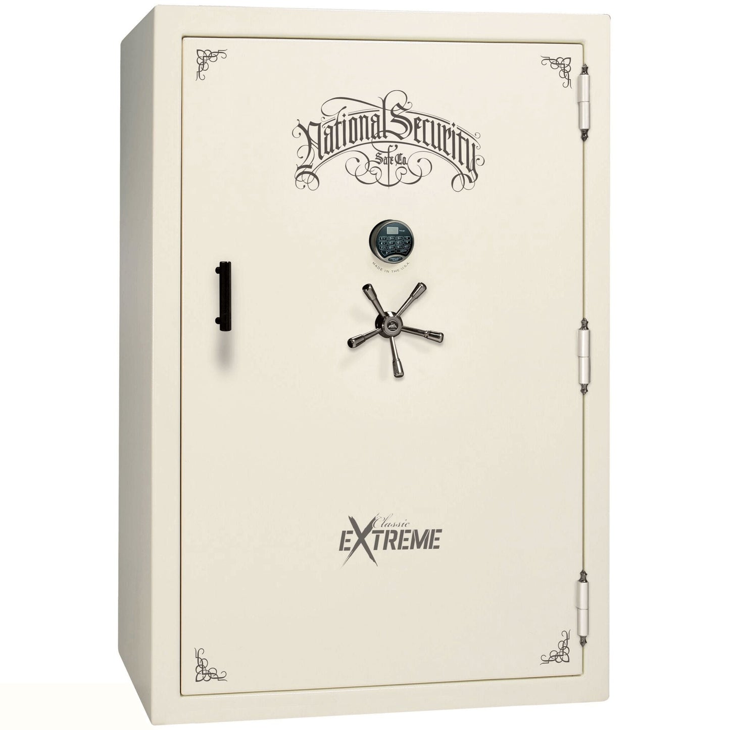 Liberty Classic Select Extreme Wide Body Safe in White Marble with Black Chrome Electronic Lock.