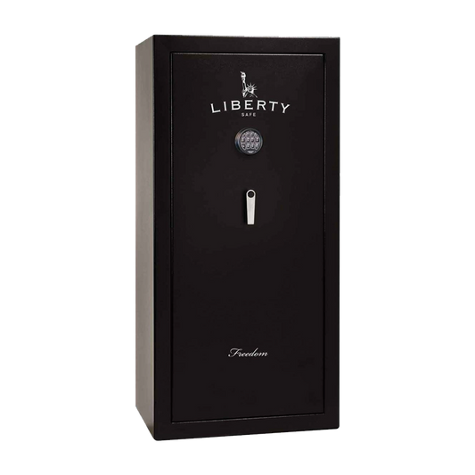 Liberty Safe's FREEDOM 30 in textured black exterior surface finish, door closed.