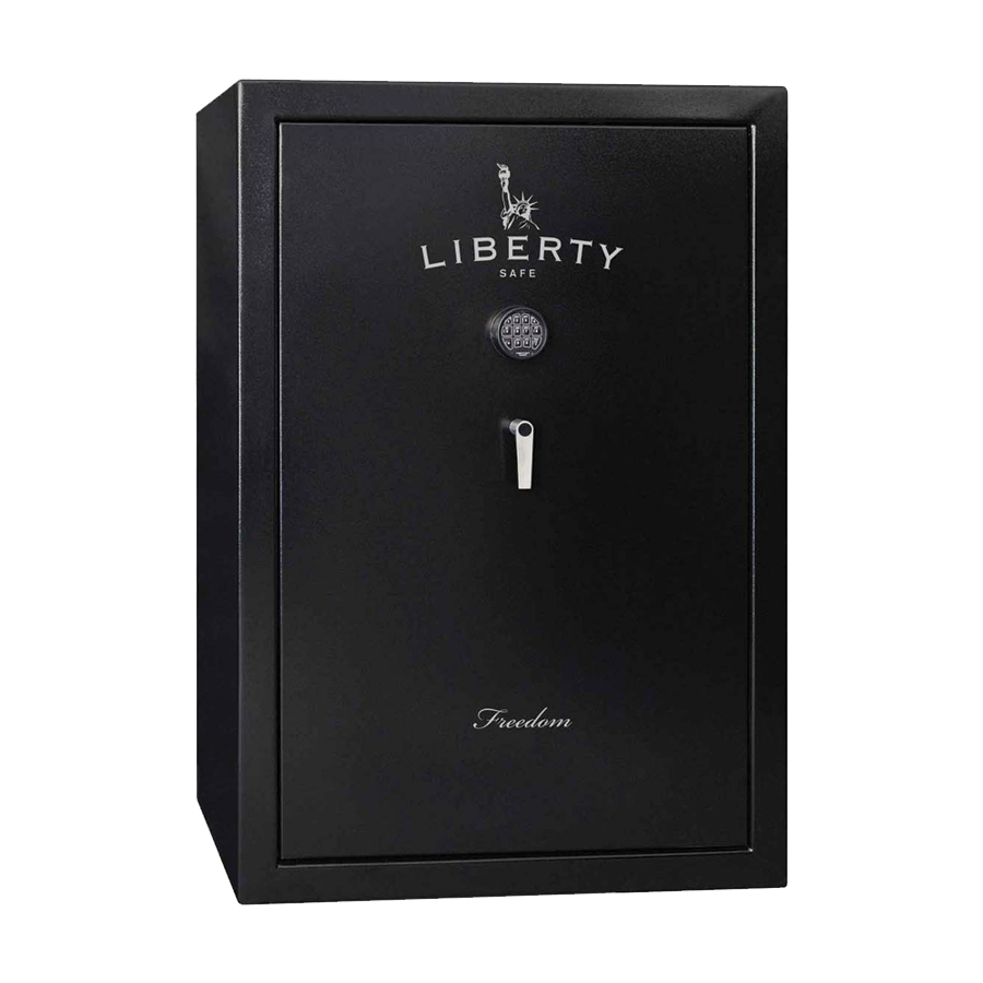 Liberty Safe's FREEDOM 48 in textured black exterior surface finish, door closed.