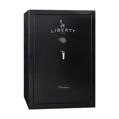 Liberty Safe's FREEDOM 48 in textured black exterior surface finish, door closed.