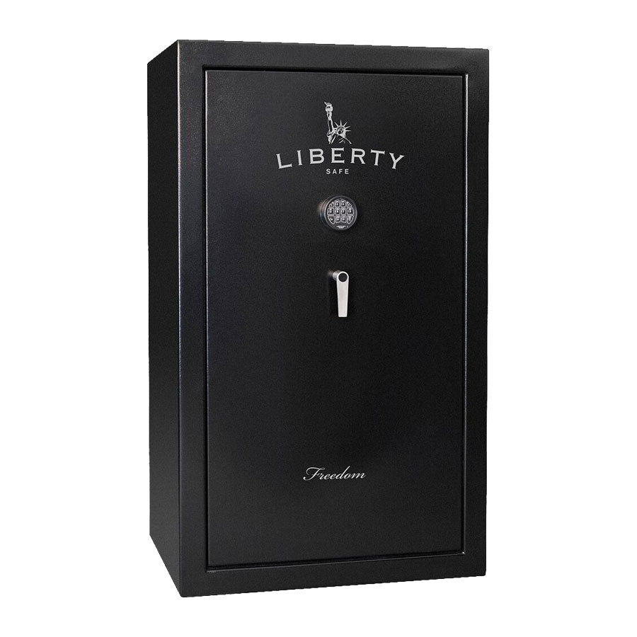 Liberty Safe's FREEDOM 36 in textured black exterior surface finish, door closed.