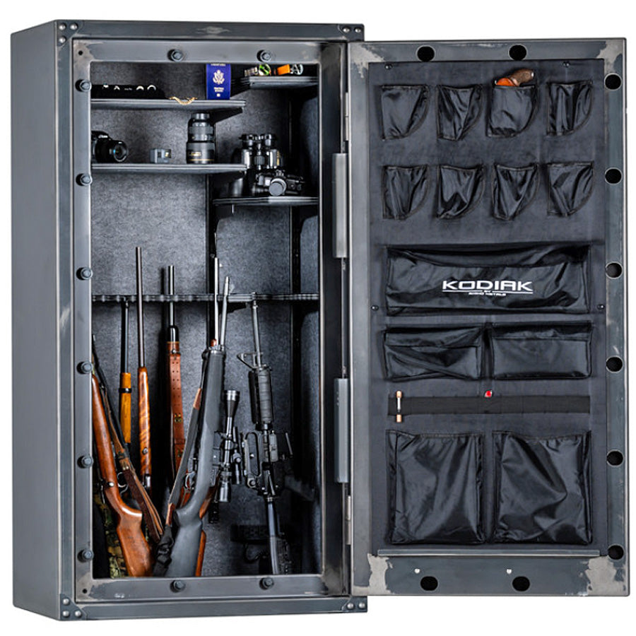 Kodiak Strongbox KSX6736 Rhino Vector™ Interior in Heather with Door Open 180 degrees, long guns.