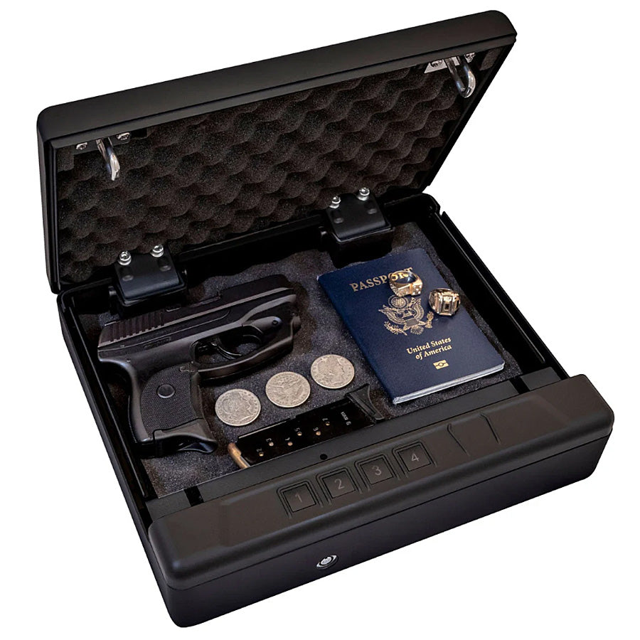 Liberty Safe HDV-150 Handgun Vault, open.