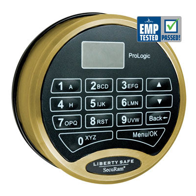 Liberty Safe Electronic Lock - SecuRam ProLogic Series in Brass.