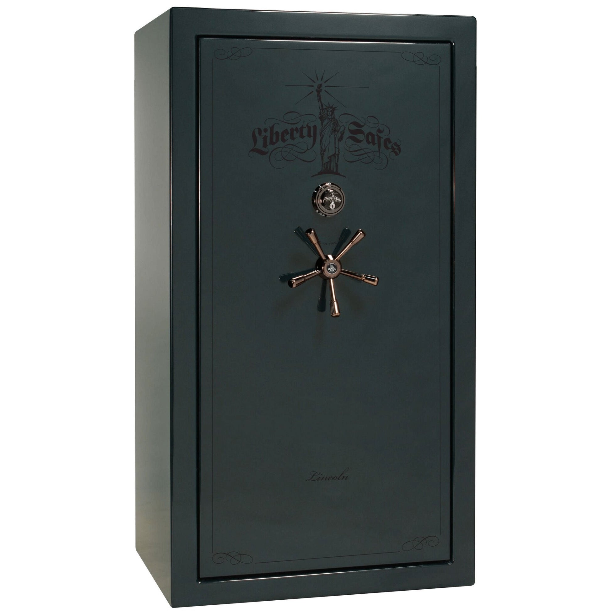 Liberty Lincoln 40 Safe in Green Gloss with Black Chrome Mechanical Lock.