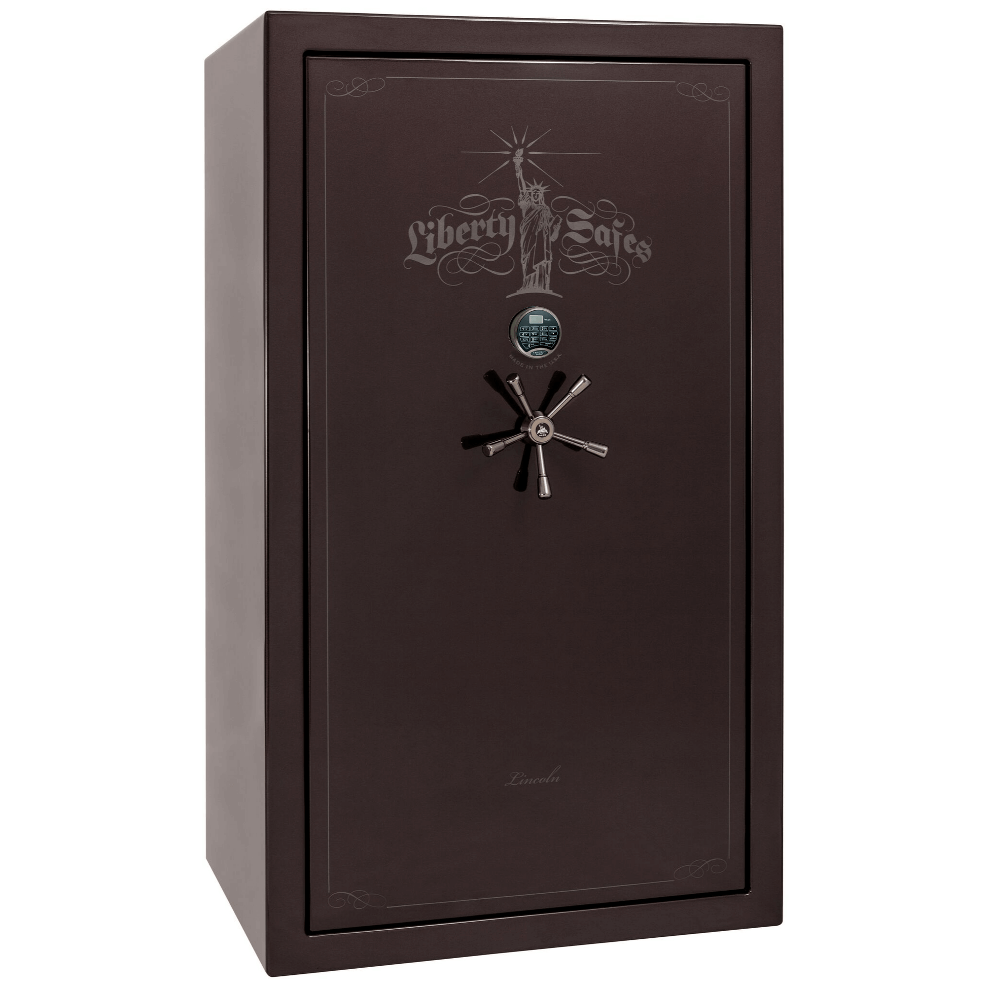 Liberty Lincoln 50 Safe in Black Cherry Gloss with Black Chrome Electronic Lock.