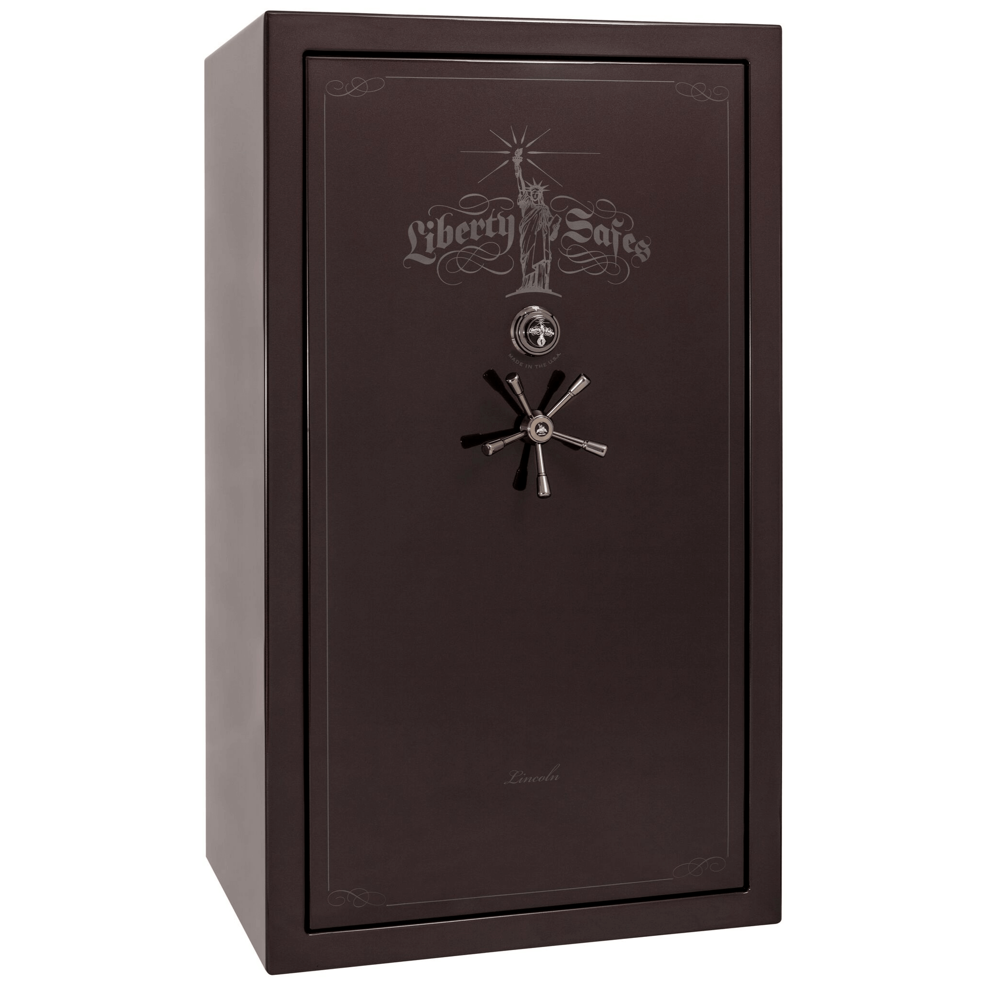 Liberty Lincoln 50 Safe in Black Cherry Gloss with Black Chrome Mechanical Lock.