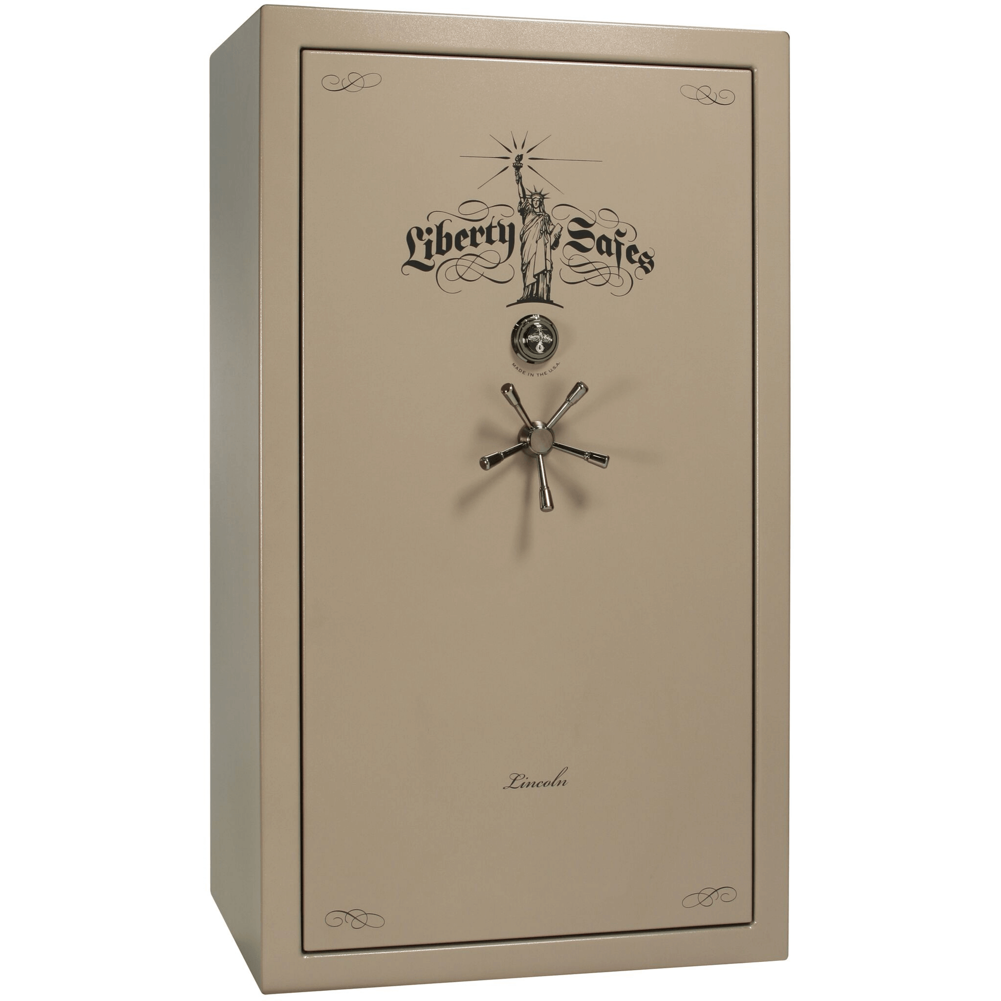 Liberty Lincoln 50 Safe in Champagne Marble with Black Chrome Mechanical Lock.